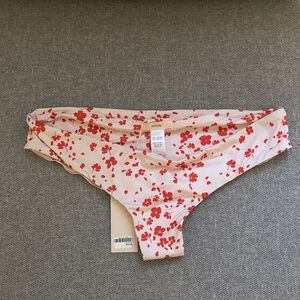 Eberjey Floral Bikini Bottom - Red and Cream
